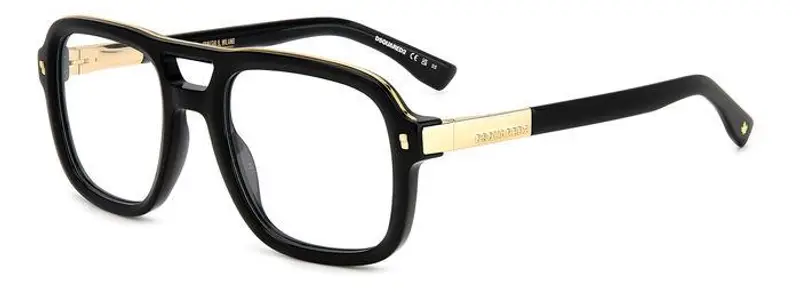 Dsquared2 Uomo D2 0087 2M2 Montature da vista Plastica Oro / Nero  Squadrata