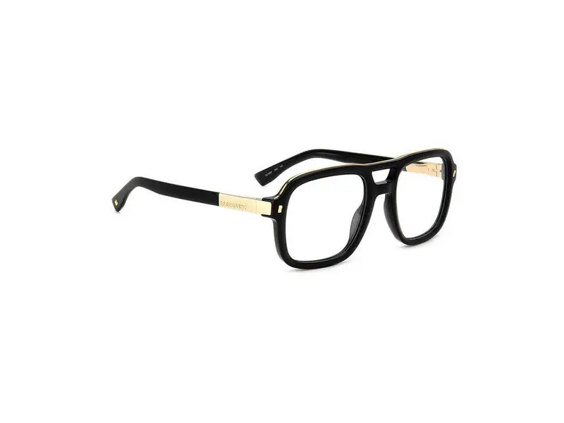 Dsquared2 Uomo D2 0087 2M2 Montature da vista Plastica Oro / Nero Squadrata miniatura 2