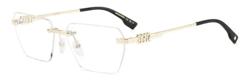Dsquared2 Uomo D2 0102 3YG Montature da vista Metallo Oro  Squadrata
