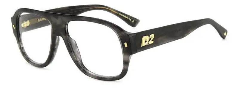 Dsquared2 Uomo D2 0125 2W8 Montature da vista Acetato Corno grigio  Squadrata