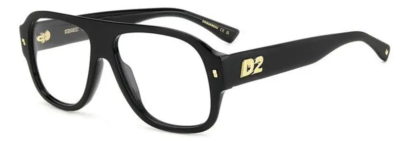 Dsquared2 Uomo D2 0125 807 Montature da vista Acetato Nero  Squadrata