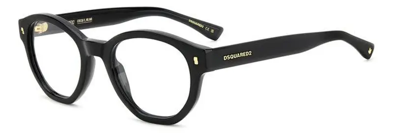 Dsquared2 Uomo D2 0131 807 Montature da vista Acetato Nero  Rotonda
