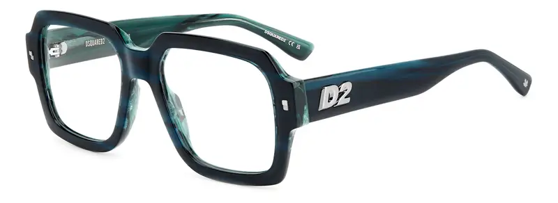 Dsquared2 Uomo D2 0148 ZI9 Montature da vista Acetato Verde Squadrata Normale