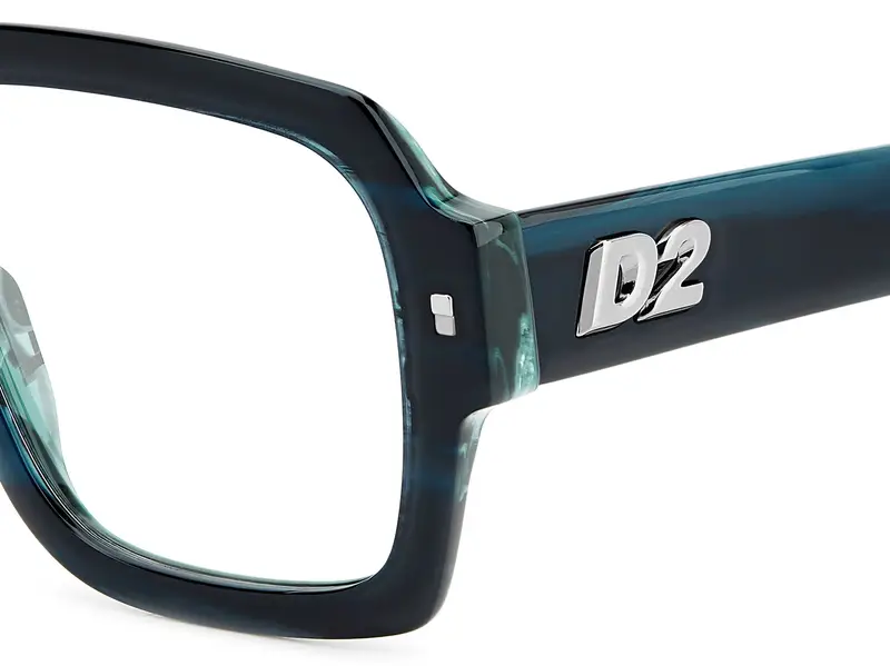 Dsquared2 Uomo D2 0148 ZI9 Montature da vista Acetato Verde Squadrata Normale miniatura 2