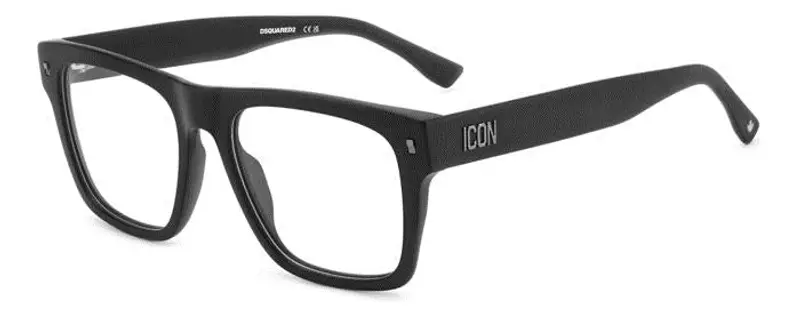 Dsquared2 Uomo ICON 0018 003 Montature da vista Acetato Nero-opaco Squadrata