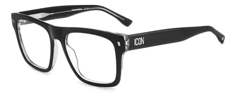 Dsquared2 Uomo ICON 0018 7C5 Montature da vista Acetato Cristallo/Nero  Squadrata