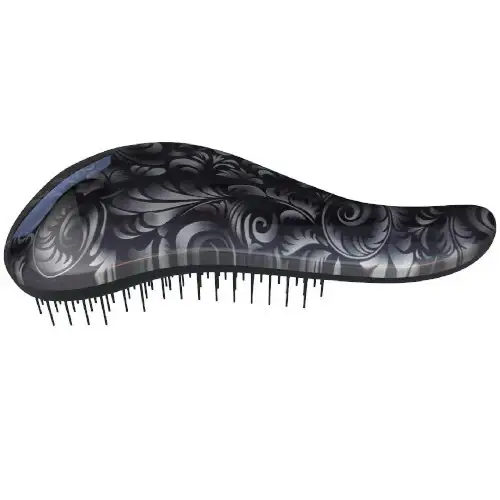 Spazzola Per Capelli Con Manico Black Flower