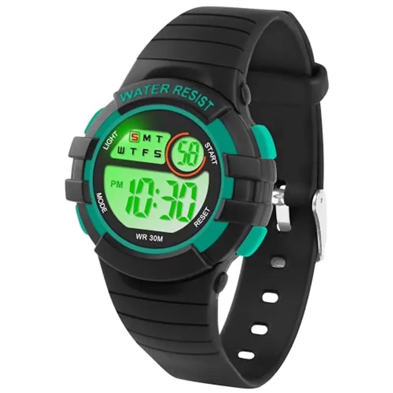DTKID Orologio Digitale Bambino, 7 Colori Orologio Bambino Ragazzo Ragazza, 3 ATM Impermeabile Sport All'aperto da