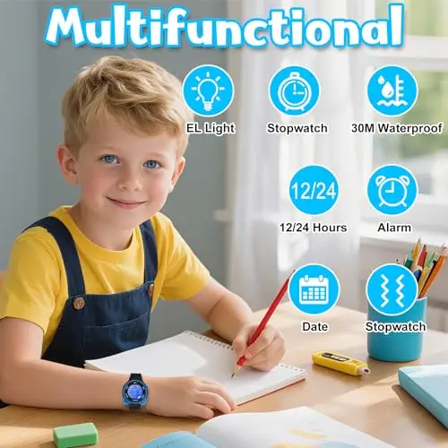 DTKID Orologio Digitale Bambino, 7 Colori Orologio Bambino Ragazzo Ragazza, 3 ATM Impermeabile Sport All'aperto da miniatura 2