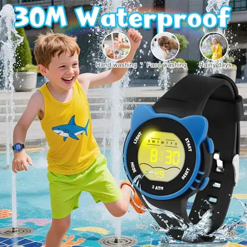 DTKID Orologio Digitale Bambino, 7 Colori Orologio Bambino Ragazzo Ragazza, 3 ATM Impermeabile Sport All'aperto da miniatura 3