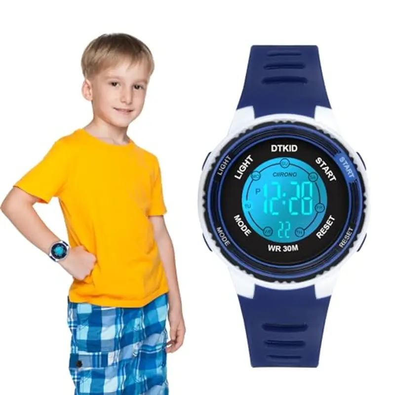 DTKID Orologio Digitale Bambino, 7 Colori Orologio Bambino Ragazzo Ragazza, 3 ATM Impermeabile Sport All'aperto da Polso Bambini con Timer, Sveglia, Calendario 5-15 anni miniatura 2