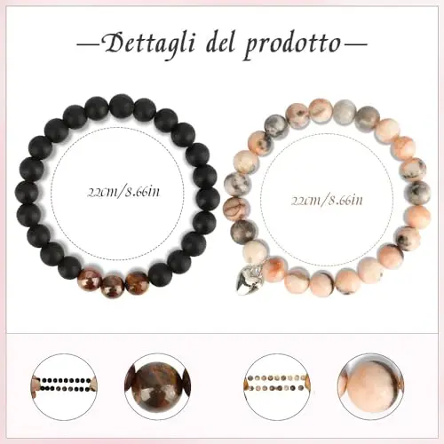 DTUIEUI Regalo Festa Dei Nonni Idee Regalo Nonni Natale - 2 Bracciale Nonna, Bracciale Nonno Regali Idee per miniatura 2