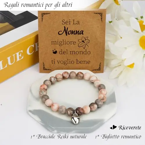 DTUIEUI Regalo Nonna Natale - Festa Dei Nonni Idee Regalo, Regali per Nonna Bracciale, Regali per Nonni Natale Compleanno miniatura 3