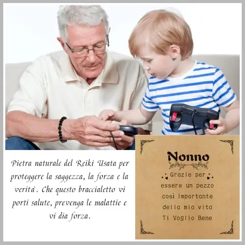 DTUIEUI Regalo Nonno - Regali Festa Dei Nonni, Bracciale Nonno Idee Regalo Festa Dei Nonni Idee, Regali per Nonno Natale miniatura 2