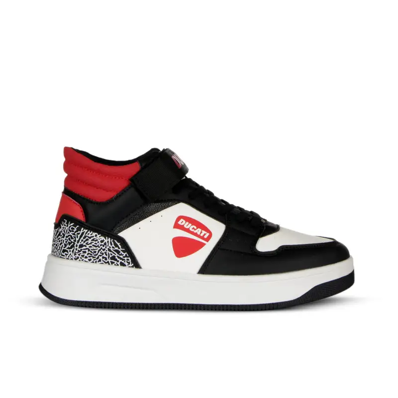 Sneakers basket nere e bianche da ragazzo modello Loco X