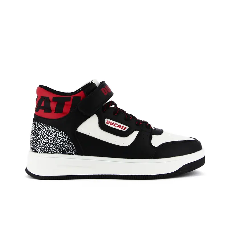 Sneakers basket nere e bianche da ragazzo modello Loco X