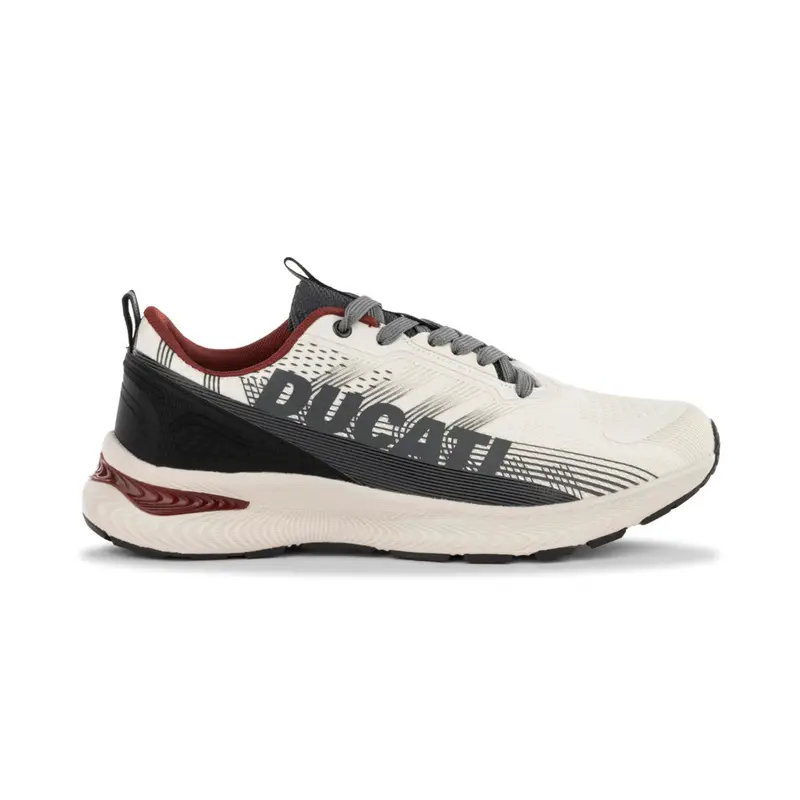Sneakers uomo bianche da running con scritta logo laterale