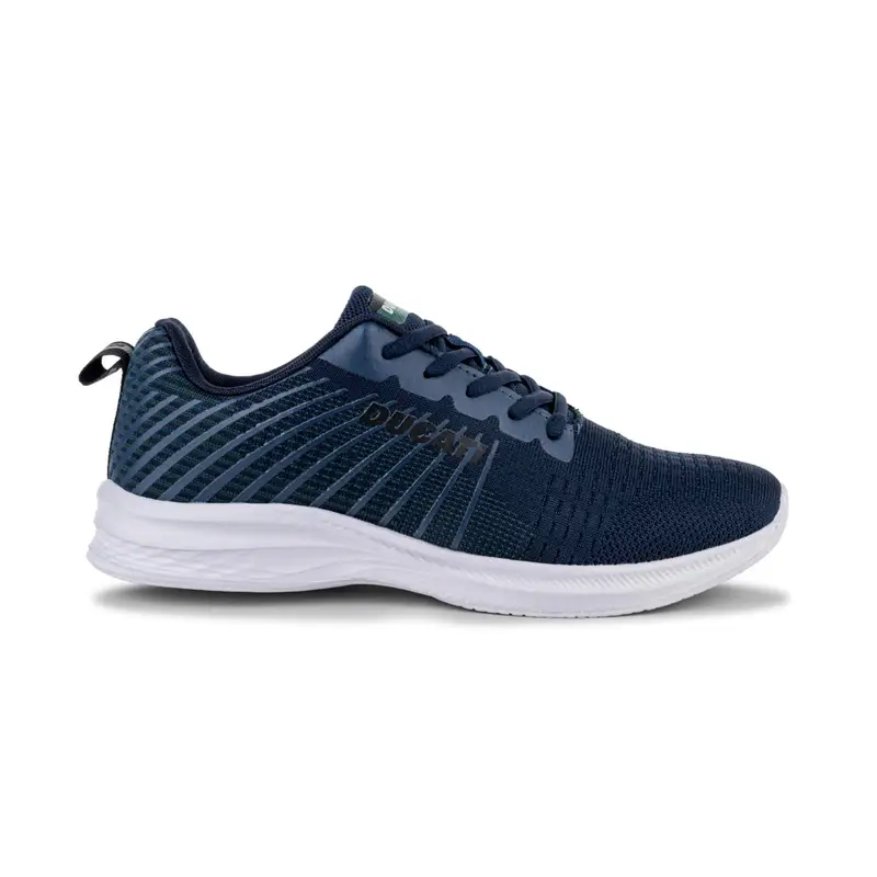 Sneakers uomo blu da running con logo laterale