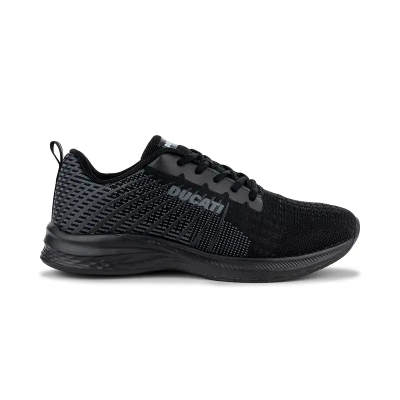 Sneakers uomo nero da running con logo laterale