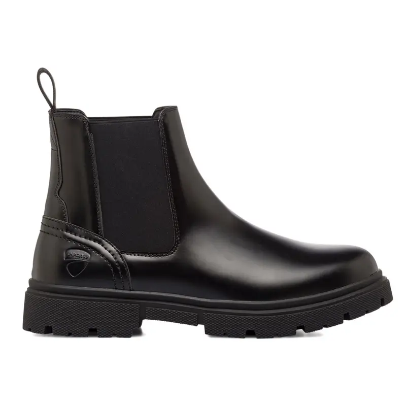Stivaletti neri chelsea da uomo con logo