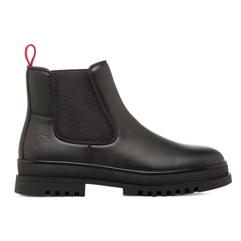 Stivaletti neri da uomo modello chelsea con logo