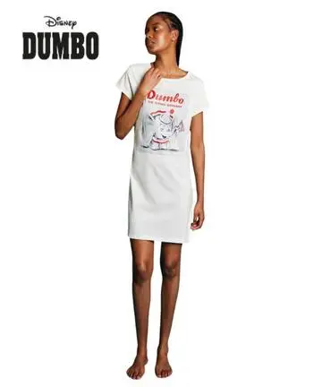 Camicia da notte donna a manica corta in jersey di cotone Disney Dumbo DYD3833