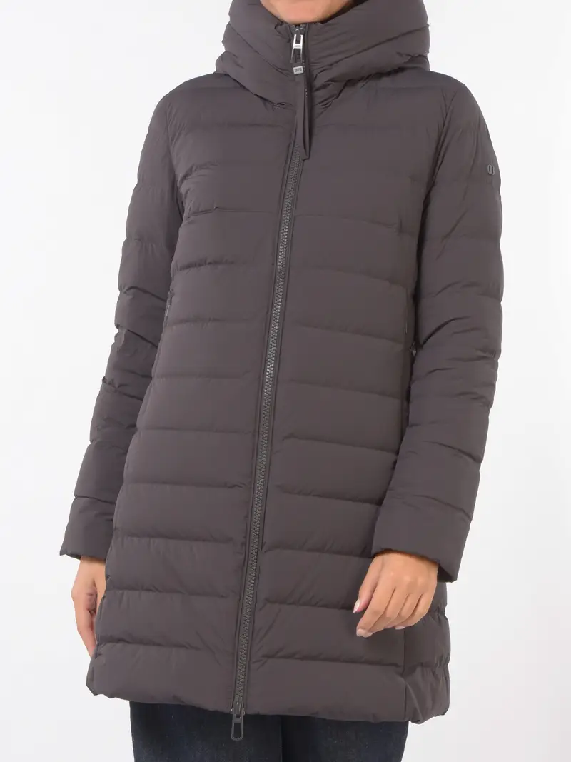 giaccone da donna Duno imbottito con cappuccio MARRON