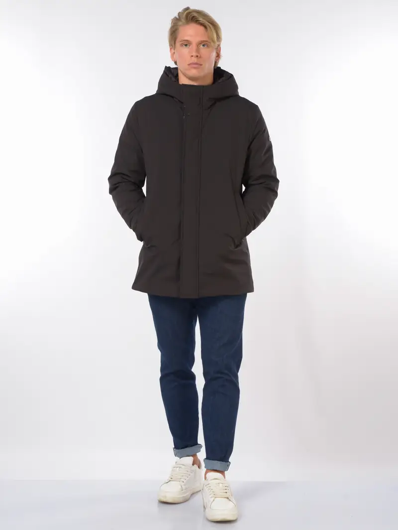giaccone da uomo Duno imbottito con cappuccio MARRON miniatura 2