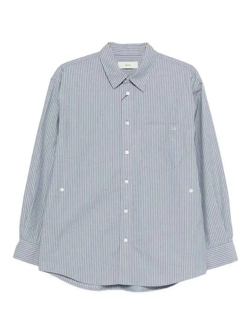 Camicia in cotone a righe Blu