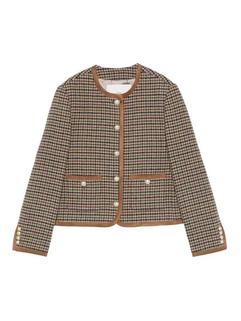 Giacca in tweed di lana Marrone