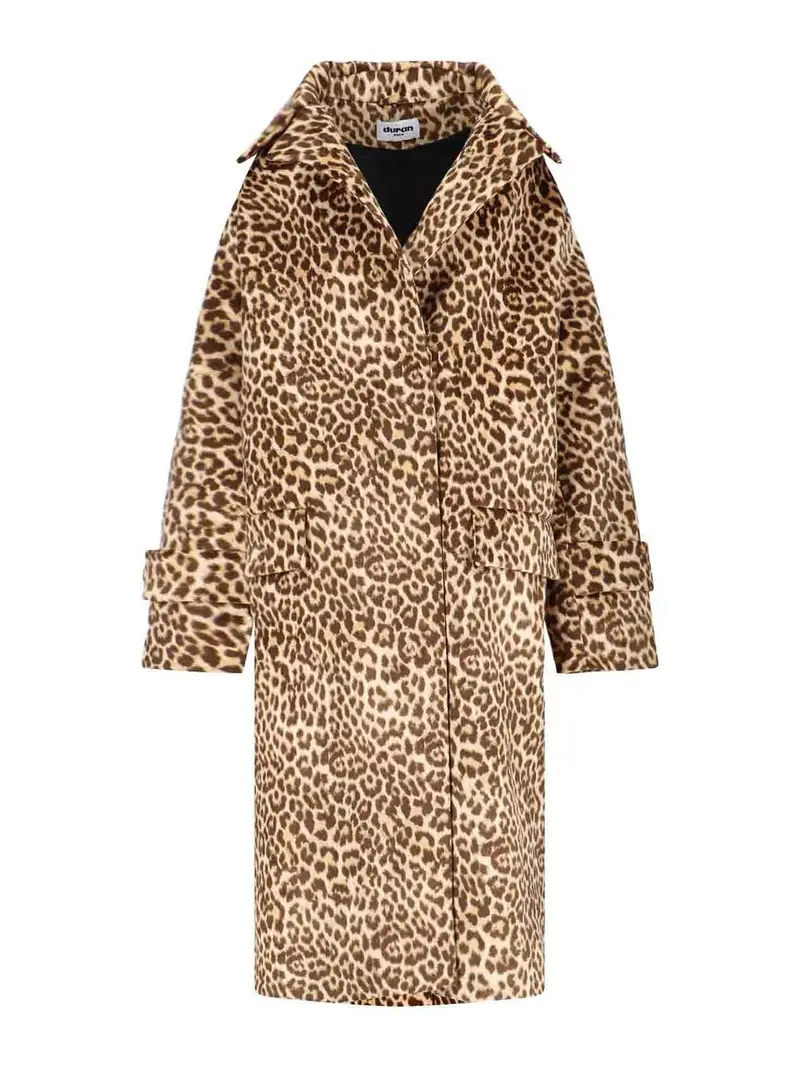 Capotto Maxi Animalier Marrone