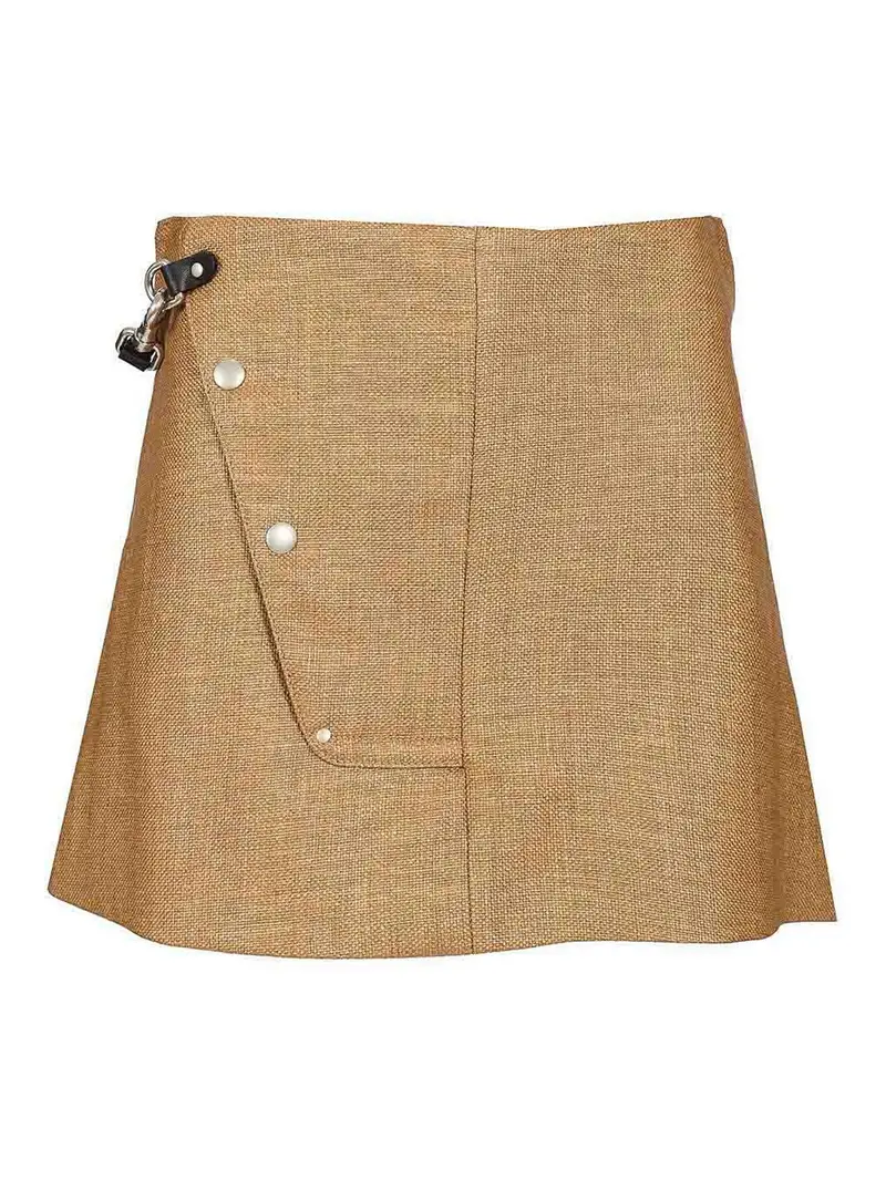 Mini gonna rafia Beige