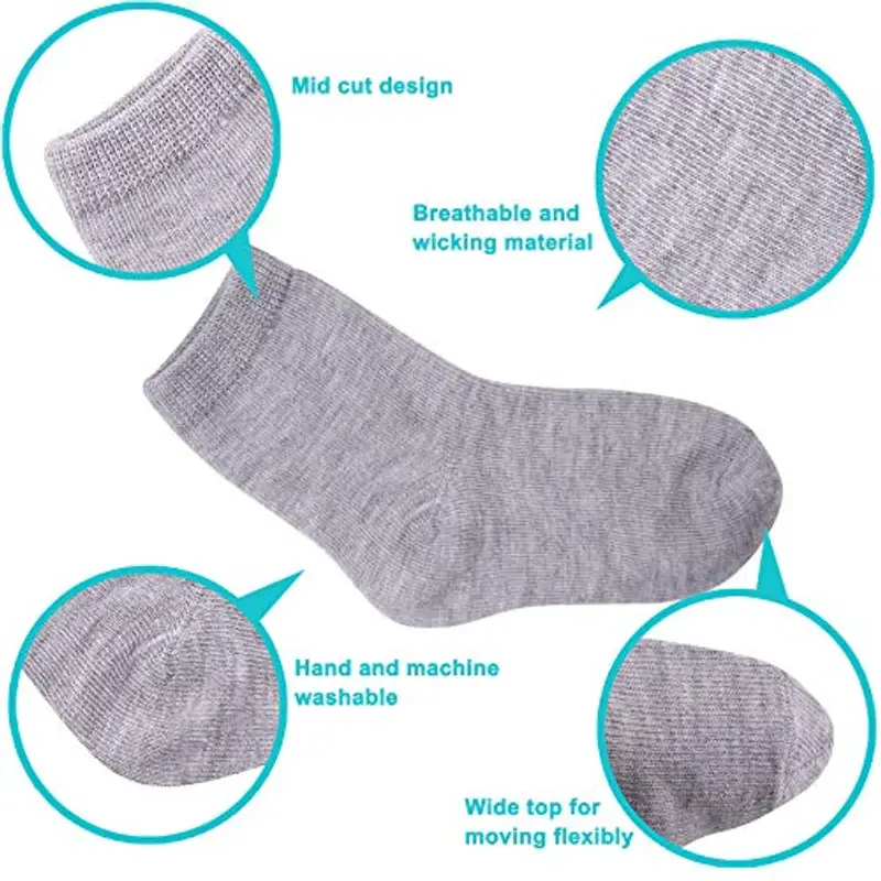 Duufin 18 Paia Calzini Bambino Calzini Meta Polpaccio per Ragazzi Ragazze e Neonato miniatura 3