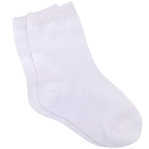 Duufin 18 Paia Calzini Bambino Calzini Meta Polpaccio per Ragazzi Ragazze e Neonato, Bianco, 1 miniatura 2