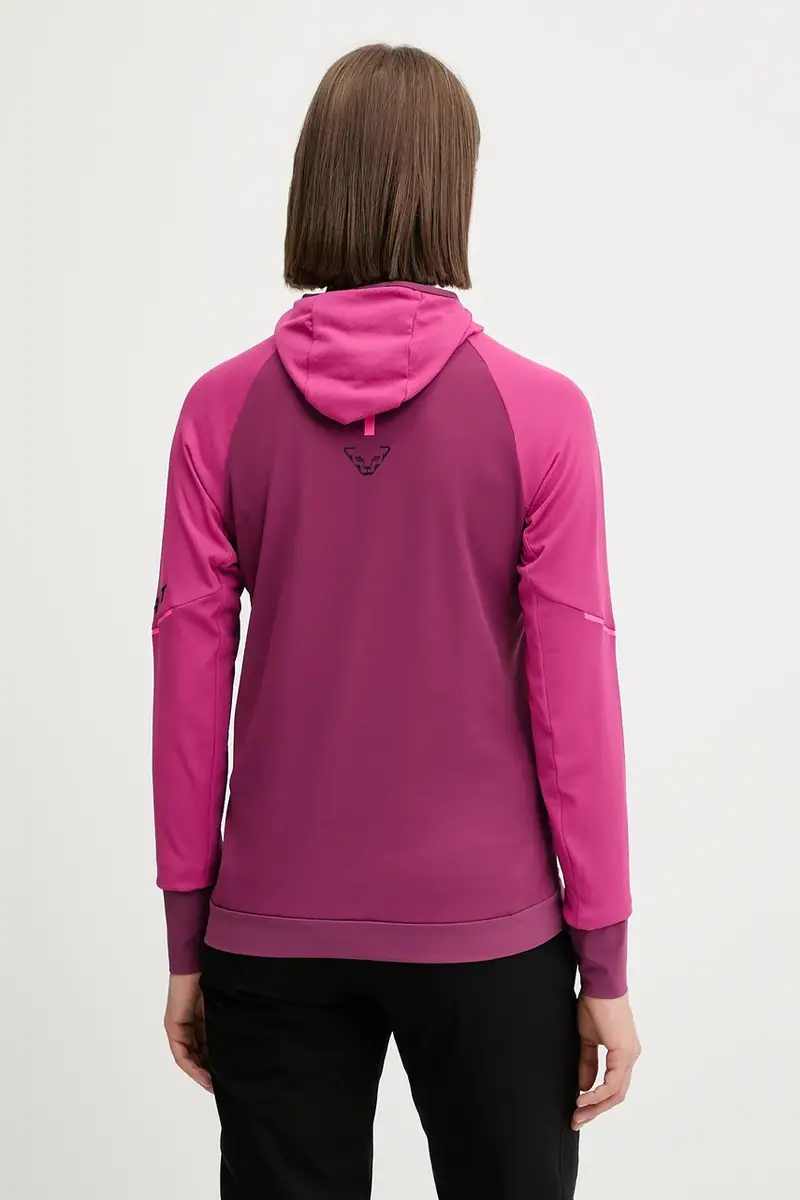 felpa outdoor Alpine donna colore rosa con cappuccio 08.0000071989 miniatura 3