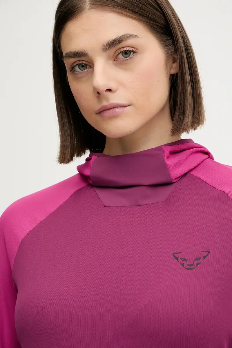 felpa outdoor Alpine donna colore rosa con cappuccio 08.0000071989 miniatura 4