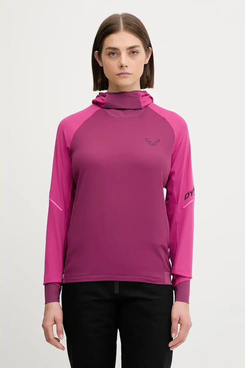 felpa outdoor Alpine donna colore rosa con cappuccio 08.0000071989