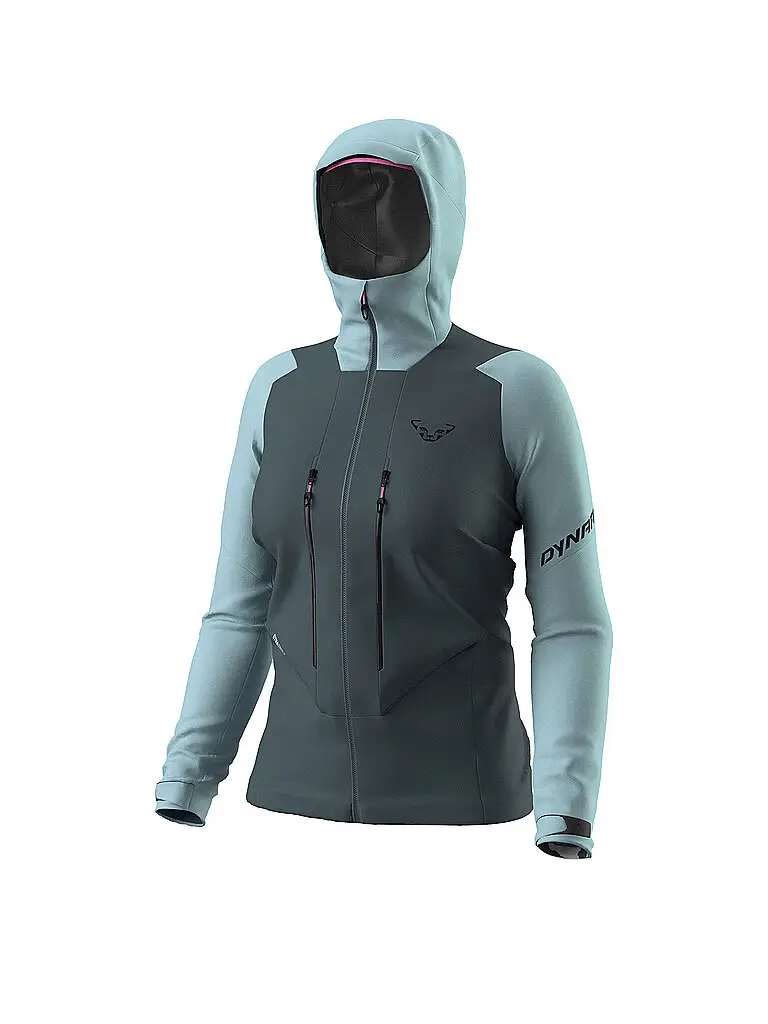 Giacca da sci alpinismo da donna Blacklight 3L con cappuccio azzurro | XS