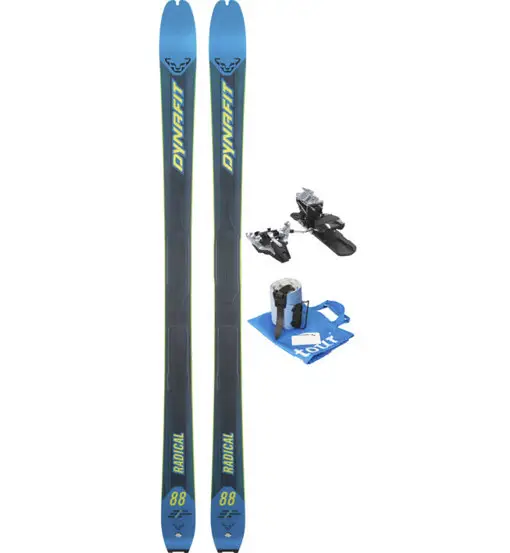 Set Radical 88 sci da scialpinismo+attacco+pelli Blue