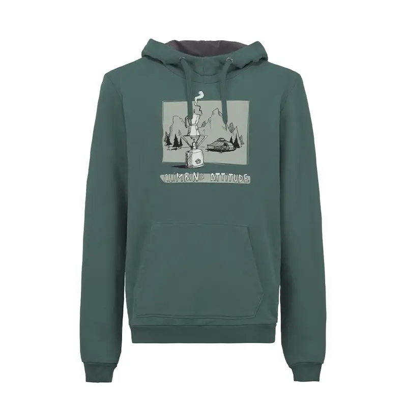 E9 Felpa Arrampicata Hood Moka Verde Lake-Moka Uomo L