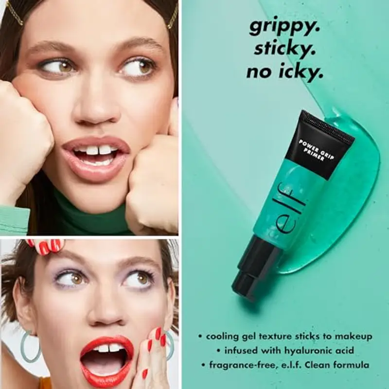 e.l.f. Power Grip Dewy Setting Spray, formula a lunga tenuta, fa aderire il make-up per un finish idratato effetto umido, prodotto vegano e non testato sugli animali miniatura 3