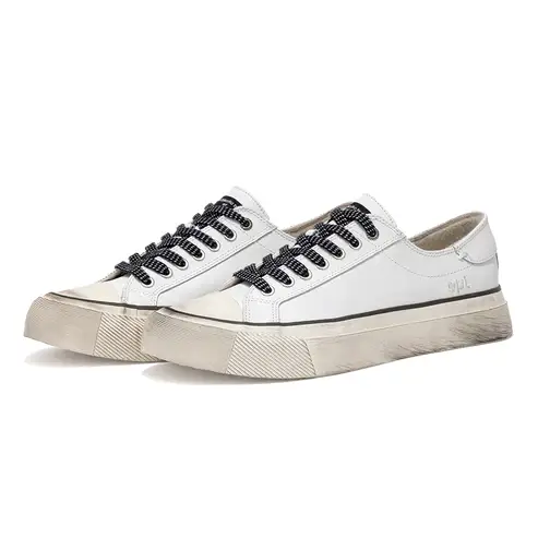 Sneakers dive vintage in pelle bianco miniatura 2