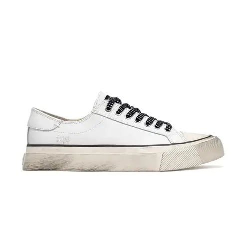 Sneakers dive vintage in pelle bianco