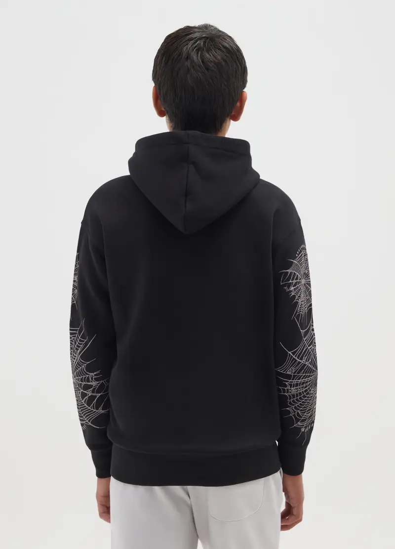 Felpa Da Bambino In Misto Cotone Nero Regular Fit, Nero miniatura 2