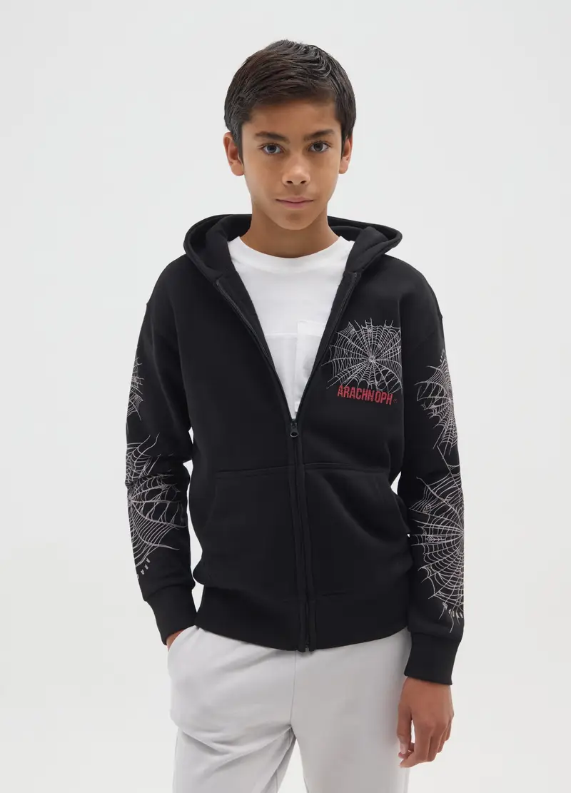 Felpa Da Bambino In Misto Cotone Nero Regular Fit, Nero