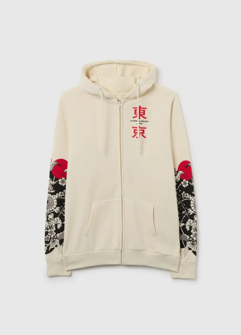 Felpa In Misto Cotone Multicolor, Uomo, Multicolor