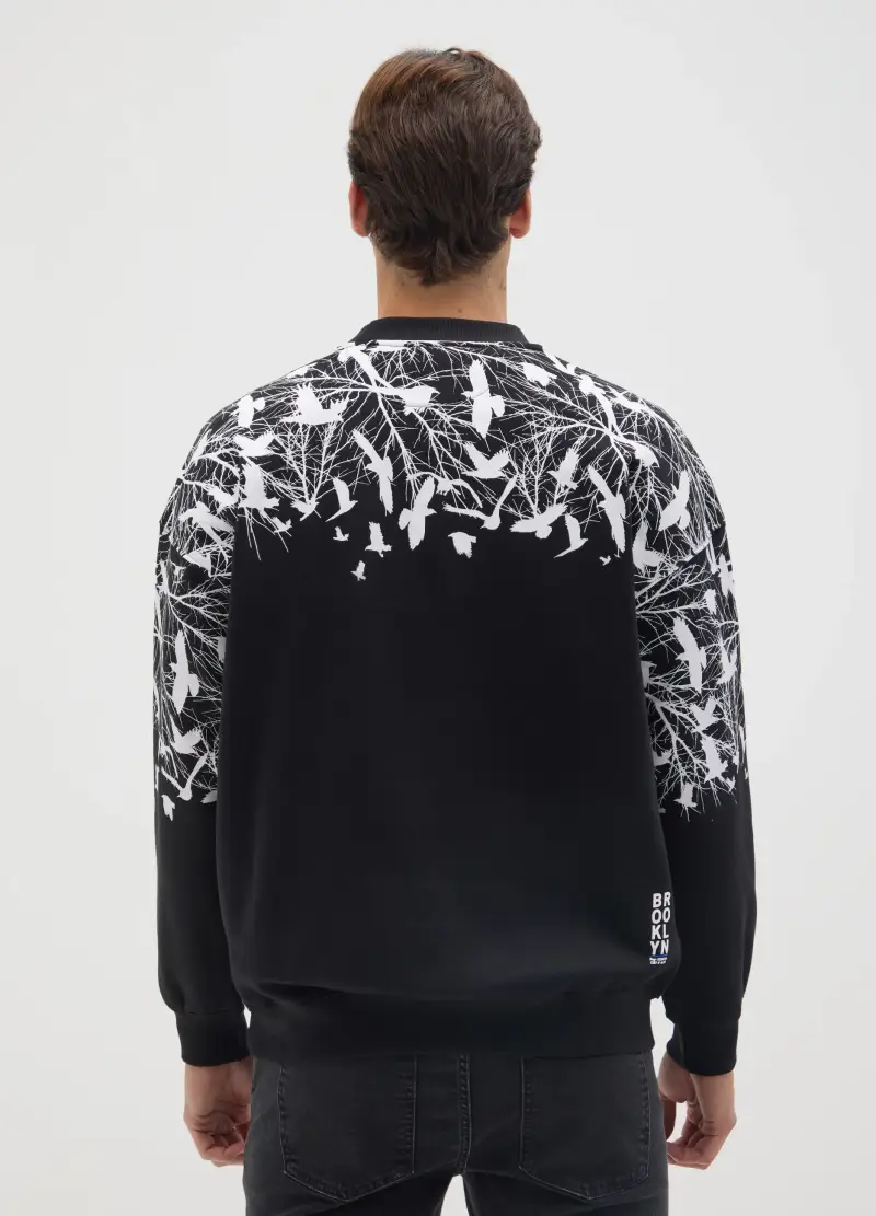 Felpa In Misto Cotone Multicolor, Uomo, Multicolor miniatura 3