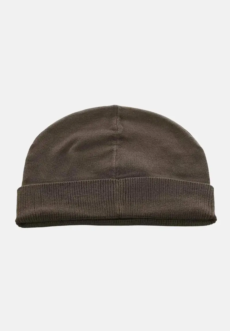 Berretto di lana marrone da uomo con logo miniatura 2