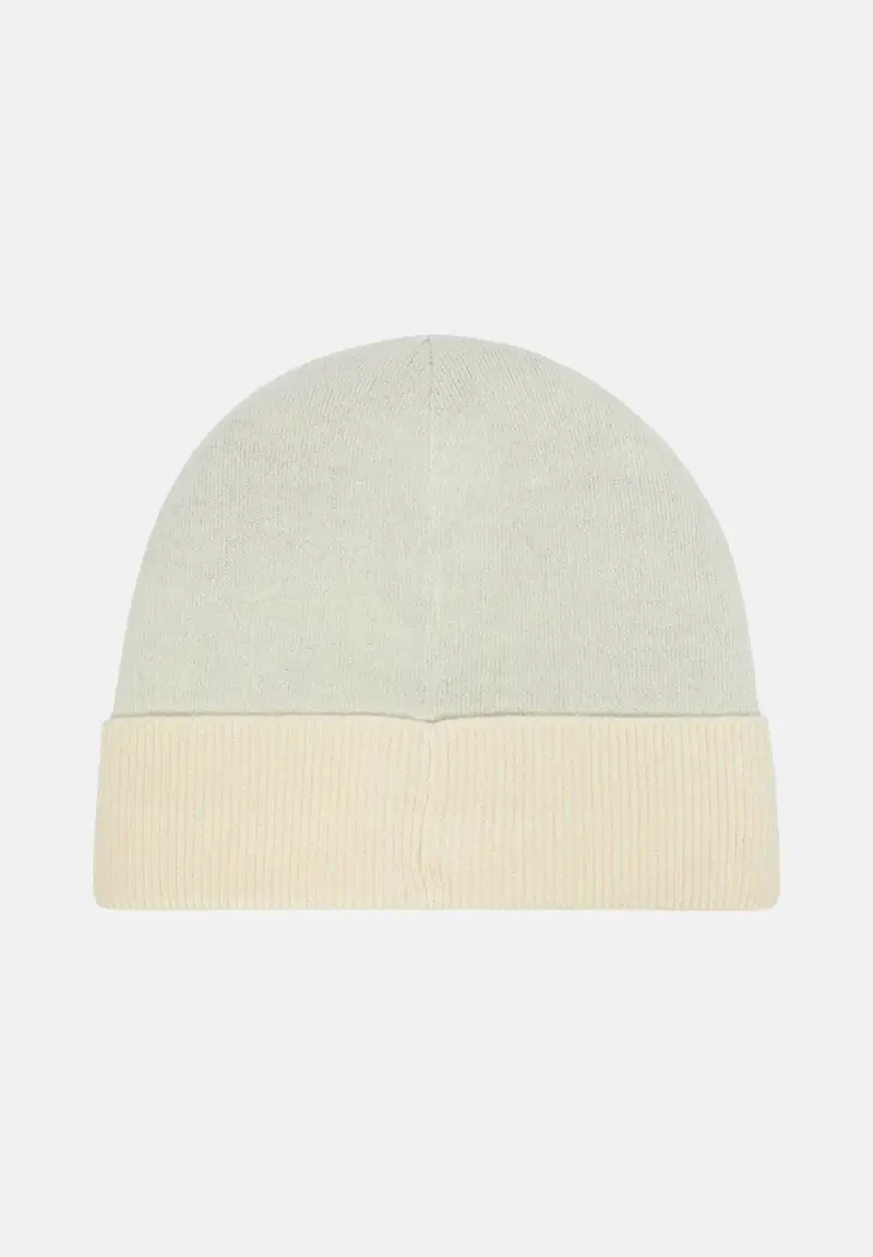 Berretto di lana panna da uomo con logo miniatura 2