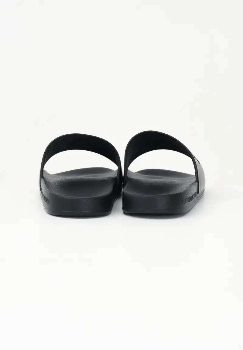 Ciabatte nere da uomo con logo miniatura 2